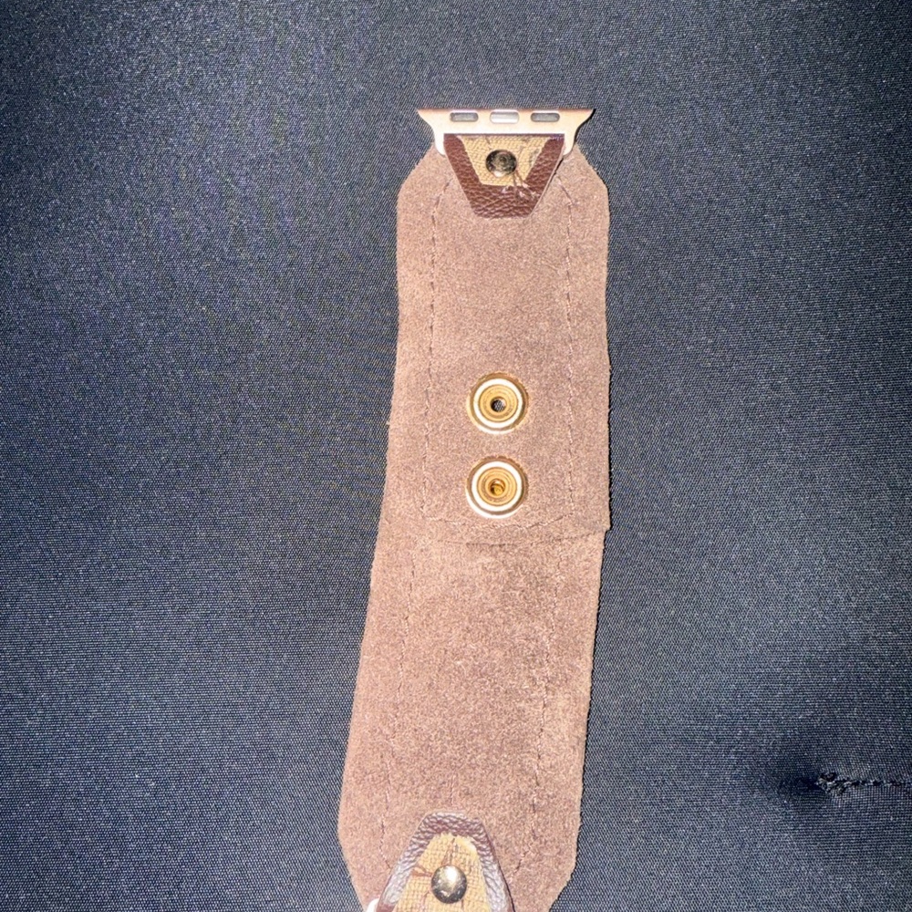 Designer Monogram Brown Apple Watch Band Adapters - Picture 5 of 6